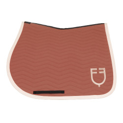 Equestro Springschabracke Wave, gesteppt, aus technischem Gewebe Redwood / Antikweiß Rot