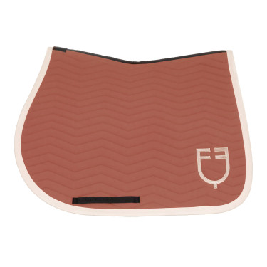 Equestro Springschabracke Wave, gesteppt, aus technischem Gewebe Redwood / Antikweiß Rot