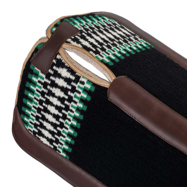 Klassische Western-Satteldecke von Pool’s Schwarz / Weiß / Grün