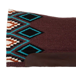 Ergonomische Western-Sattelunterlage Pool’s aus Wolle mit Kontur Wein / Türkis