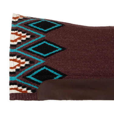 Ergonomische Western-Sattelunterlage Pool’s aus Wolle mit Kontur Wein / Türkis