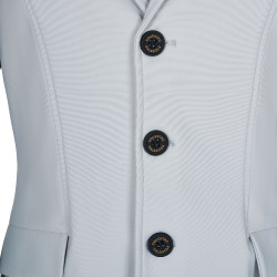 Kinder-Turnierjacke Equestro, Slim-Fit, drei Knöpfe Hafen-Nebel