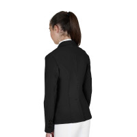 Kinder-Turnierjacke Equestro, Slim-Fit, drei Knöpfe Hafen-Nebel Wei&amp;szlig;