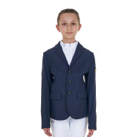 Unisex-Kinder-Turnierjacke Equestro x FISE mit drei Knöpfen Marineblazer Marineblau