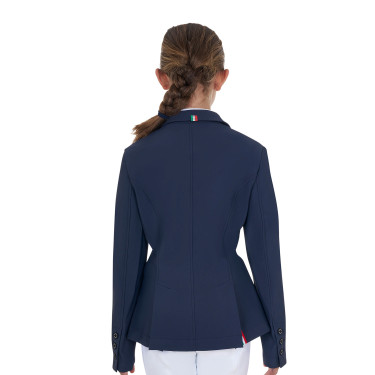 Unisex-Kinder-Turnierjacke Equestro x FISE mit drei Knöpfen Marineblazer Marineblau