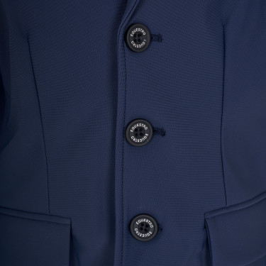 Unisex-Kinder-Turnierjacke Equestro x FISE mit drei Knöpfen Marineblazer Marineblau