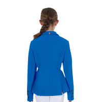 Unisex-Kinder-Turnierjacke Equestro x FISE mit drei Knöpfen Blau aus Savoyen
