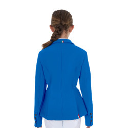 Unisex-Kinder-Turnierjacke Equestro x FISE mit drei Knöpfen Blau aus Savoyen