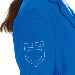 Unisex-Kinder-Turnierjacke Equestro x FISE mit drei Knöpfen Blau aus Savoyen