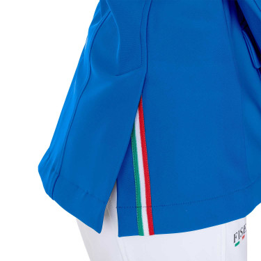 Unisex-Kinder-Turnierjacke Equestro x FISE mit drei Knöpfen Blau aus Savoyen