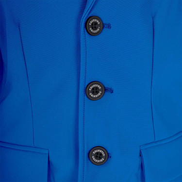 Unisex-Kinder-Turnierjacke Equestro x FISE mit drei Knöpfen Blau aus Savoyen