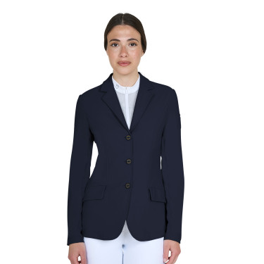 Damen-Wettkampfjacke Equestro mit geprägtem Logo Marineblazer Marineblau