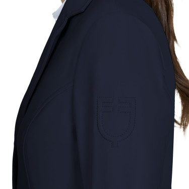 Damen-Wettkampfjacke Equestro mit geprägtem Logo Marineblazer Marineblau