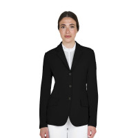 Damen-Wettkampfjacke Equestro mit geprägtem Logo Schwarz