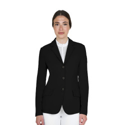 Damen-Wettkampfjacke Equestro mit geprägtem Logo Schwarz