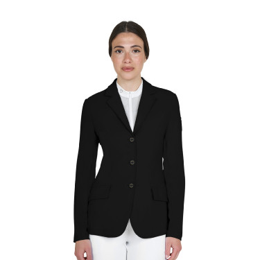 Damen-Wettkampfjacke Equestro mit geprägtem Logo Schwarz