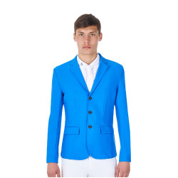 Herren-Turnierjacket Equestro x FISE mit drei Knöpfen Blau aus Savoyen