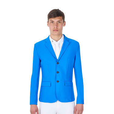 Herren-Turnierjacket Equestro x FISE mit drei Knöpfen Blau aus Savoyen