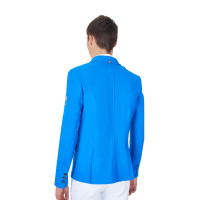 Herren-Turnierjacket Equestro x FISE mit drei Knöpfen Blau aus Savoyen