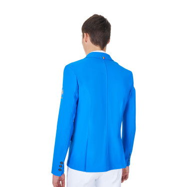 Herren-Turnierjacket Equestro x FISE mit drei Knöpfen Blau aus Savoyen