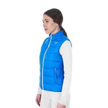 Damen ärmellose Weste Equestro x FISE, Slim Fit Blau aus Savoyen
