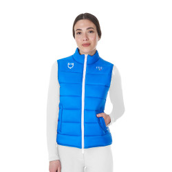 Damen ärmellose Weste Equestro x FISE, Slim Fit Blau aus Savoyen