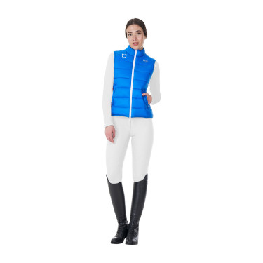 Damen ärmellose Weste Equestro x FISE, Slim Fit Blau aus Savoyen