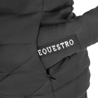 Ärmellose Mädchenweste Equestro aus technischem Nylon Schwarz