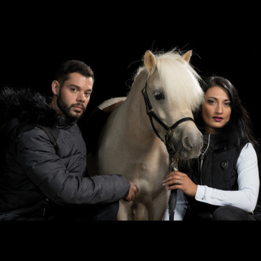 Herrenparka QUEBEC Flags & Cup Meliertes Grau / Schwarz