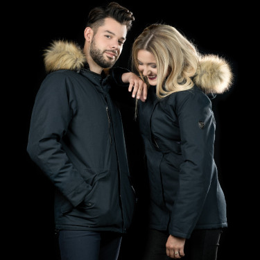 Wasserdichter Damenparka HAMINA Flags & Cup Marineblau