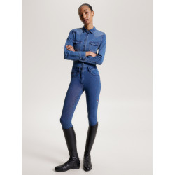 Damen-Stretch-Jeanshemd Tommy Hilfiger Equestrian Woodside Erbe Blau Damen-Stretch-Jeanshemd Tommy Hilfiger Equestrian Woodside Erbe Blau