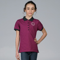 Kinder-Poloshirt CALI Flags & Cup Himbeere