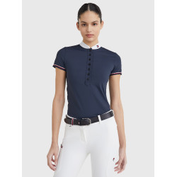 Kurzärmliges Damen-Turnierpolo Tommy Hilfiger Equestrian Wüstenhimmel Blau Kurzärmliges Damen-Turnierpolo Tommy Hilfiger Equestrian Wüstenhimmel Blau