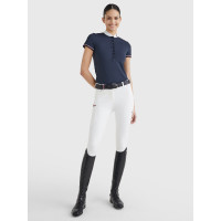 Kurzärmliges Damen-Turnierpolo Tommy Hilfiger Equestrian Optisches Weiß Weiß Kurzärmliges Damen-Turnierpolo Tommy Hilfiger Equestrian Optisches Weiß Weiß