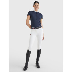 Kurzärmliges Damen-Turnierpolo Tommy Hilfiger Equestrian Wüstenhimmel Blau Kurzärmliges Damen-Turnierpolo Tommy Hilfiger Equestrian Wüstenhimmel Blau