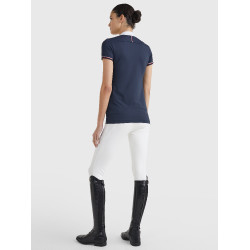Kurzärmliges Damen-Turnierpolo Tommy Hilfiger Equestrian Wüstenhimmel Blau Kurzärmliges Damen-Turnierpolo Tommy Hilfiger Equestrian Wüstenhimmel Blau