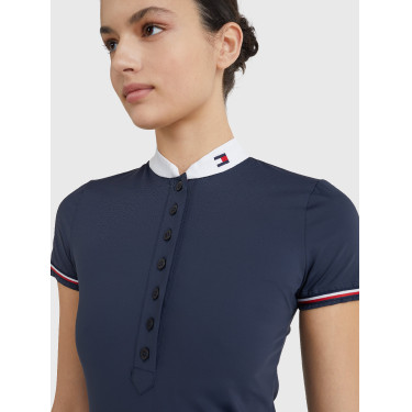 Kurzärmliges Damen-Turnierpolo Tommy Hilfiger Equestrian Wüstenhimmel Blau Kurzärmliges Damen-Turnierpolo Tommy Hilfiger Equestrian Wüstenhimmel Blau