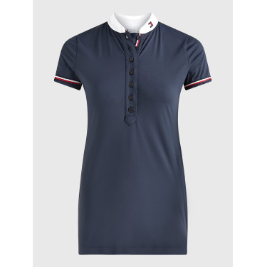Kurzärmliges Damen-Turnierpolo Tommy Hilfiger Equestrian Wüstenhimmel Blau Kurzärmliges Damen-Turnierpolo Tommy Hilfiger Equestrian Wüstenhimmel Blau