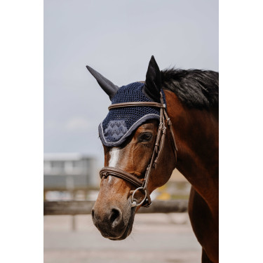 Fliegenhaube Equithème Brocart Marine Marineblau Fliegenhaube Equithème Brocart Marine Marineblau