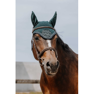 Fliegenhaube Equithème Brocart Dunkelgrün Grün Fliegenhaube Equithème Brocart Dunkelgrün Grün