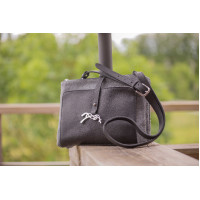 Pénélope Pablito Tasche großes Modell Zickzackmuster / Cognac Braun