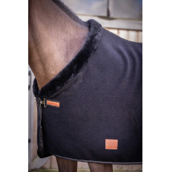 Fleece-Decke Diagonal Paddock Sport Schwarz