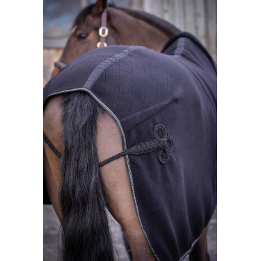 Fleece-Decke Diagonal Paddock Sport Schwarz