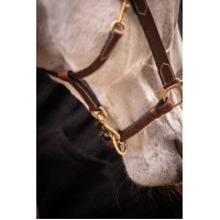 Lederhalfter mit 3 Karabinern Paddock Sports Havanna Braun Lederhalfter mit 3 Karabinern Paddock Sports Havanna Braun