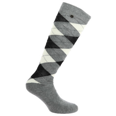 Equithème Argyle Damen Socken Grau / Ecru