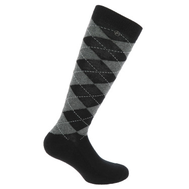 Equithème Argyle Damen Socken Schwarz / Grau Equithème Argyle Damen Socken Schwarz / Grau