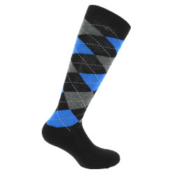 Equithème Argyle Damen Socken Schwarz / Blau