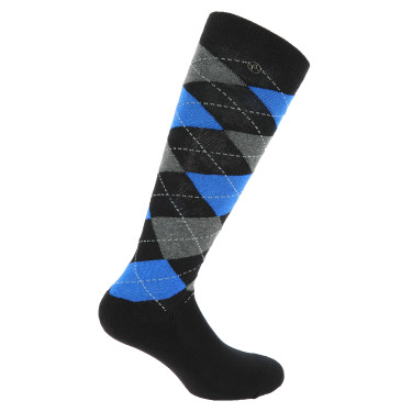 Equithème Argyle Damen Socken Schwarz / Blau