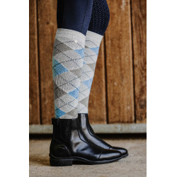 Equithème Argyle Damen Socken Hellgrau / Himmelblau Equithème Argyle Damen Socken Hellgrau / Himmelblau