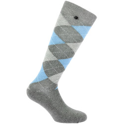 Equithème Argyle Damen Socken Hellgrau / Himmelblau Equithème Argyle Damen Socken Hellgrau / Himmelblau